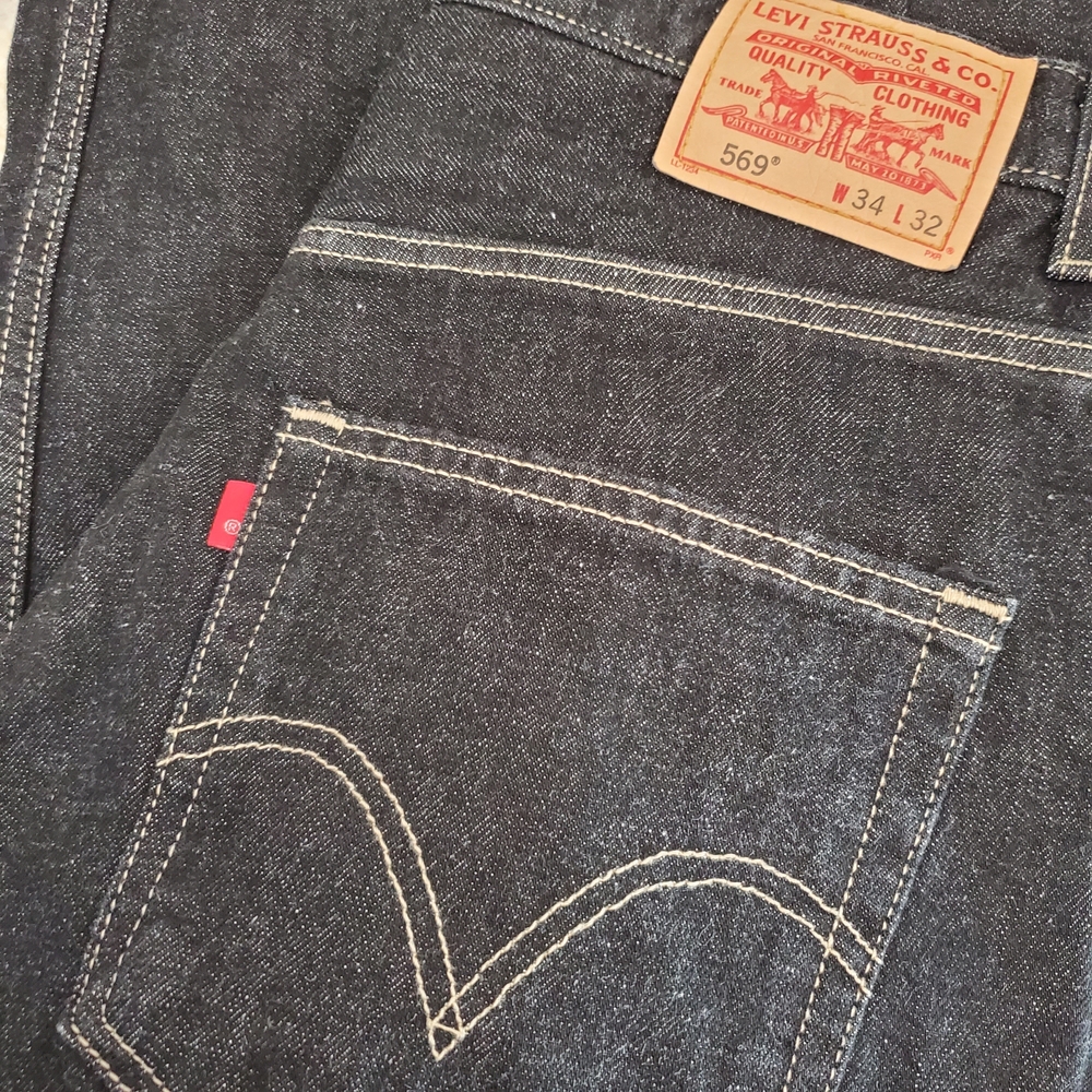 Levi's 569 Jeans Mens Loose Fit Slight Stretch Straight Leg Levi's 34 x 32 NWOT - Picture 6 of 13